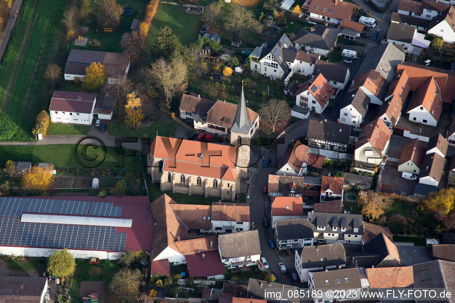 Aerial photograpy of District Ingenheim in Billigheim-Ingenheim in the state Rhineland-Palatinate, Germany