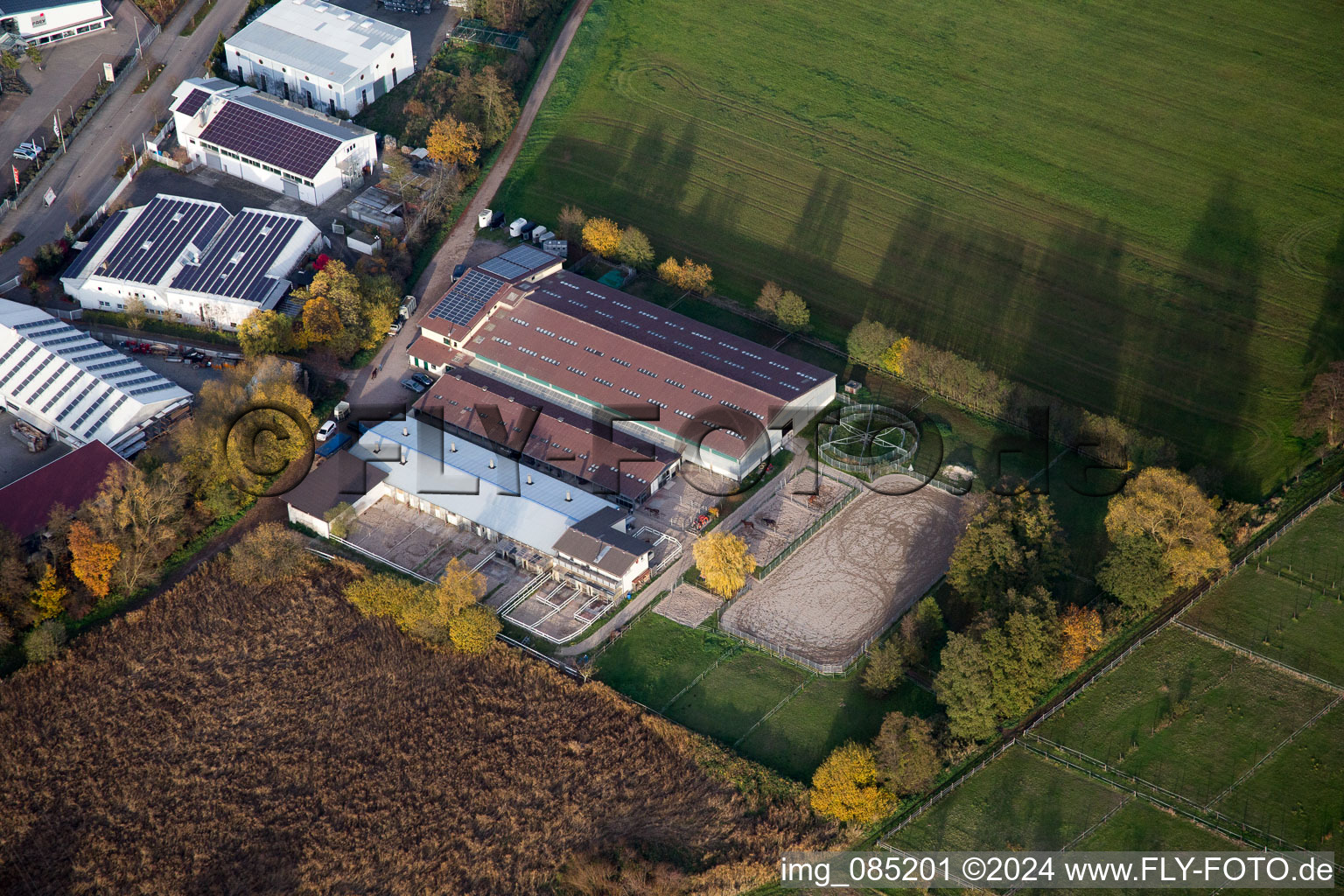 District Minderslachen in Kandel in the state Rhineland-Palatinate, Germany from the drone perspective