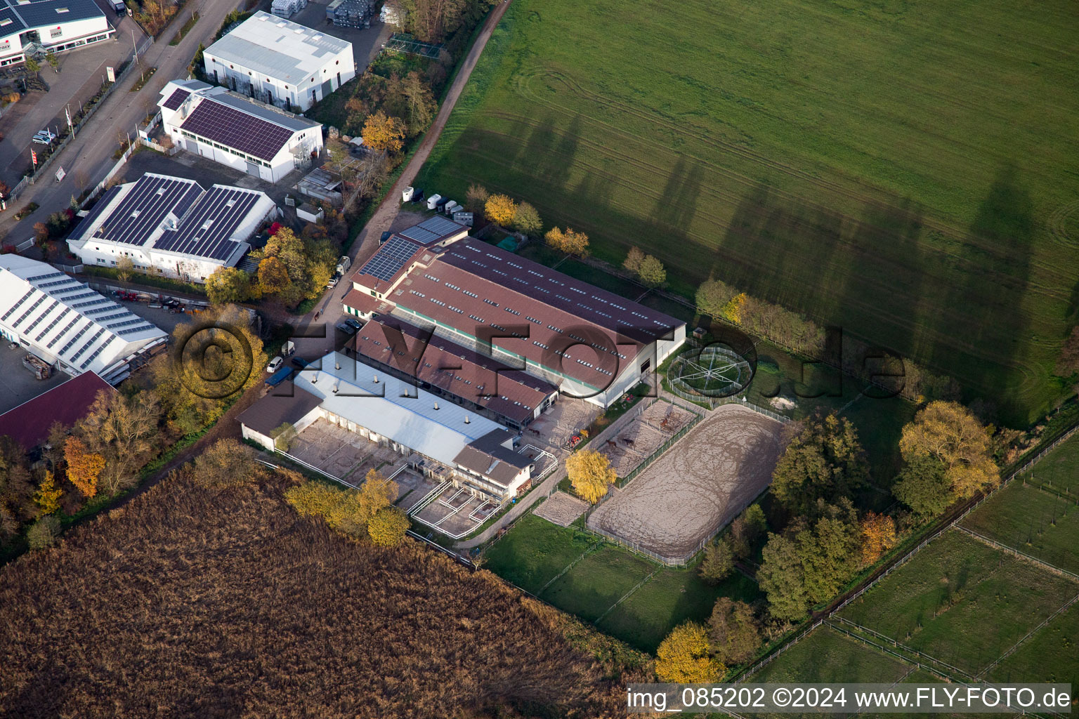 District Minderslachen in Kandel in the state Rhineland-Palatinate, Germany from a drone