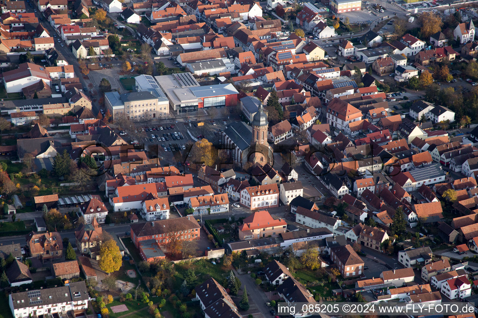 Kandel in the state Rhineland-Palatinate, Germany from the plane