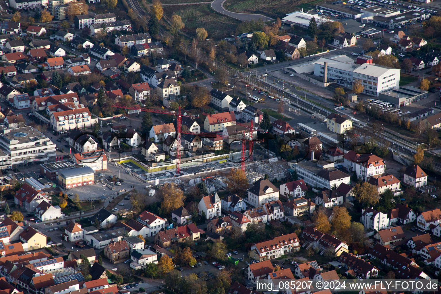 Bird's eye view of Kandel in the state Rhineland-Palatinate, Germany