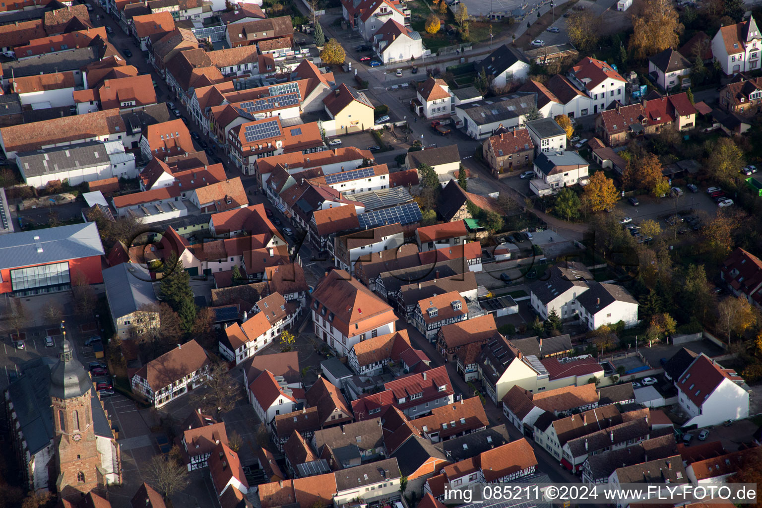 Kandel in the state Rhineland-Palatinate, Germany from the drone perspective