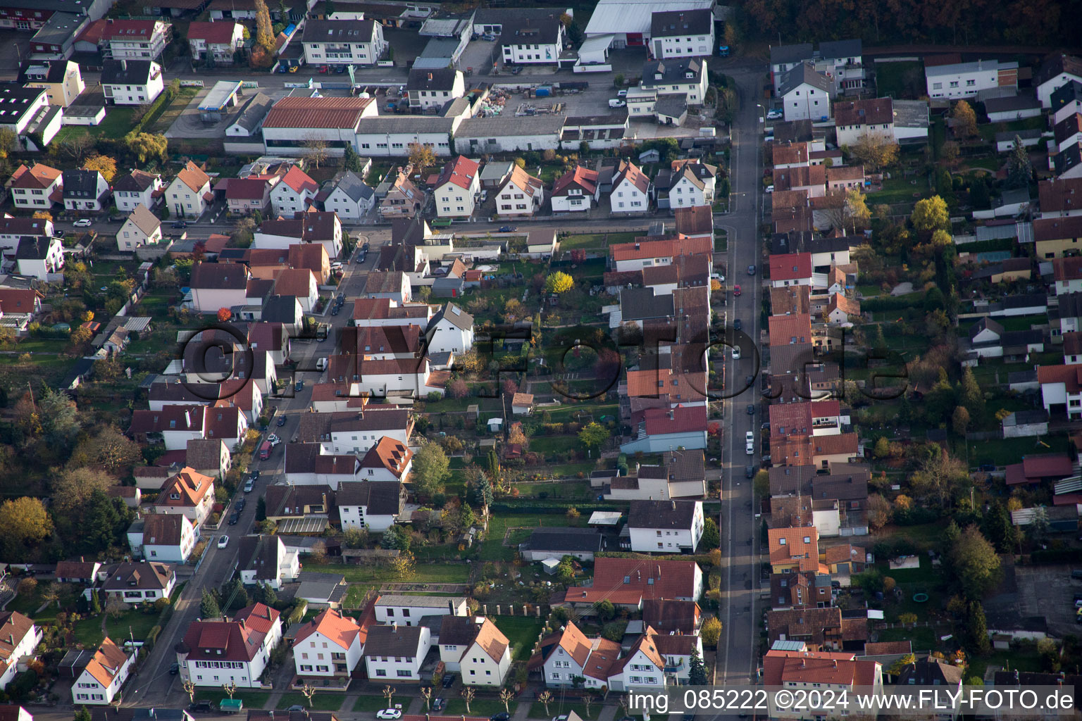 Kandel in the state Rhineland-Palatinate, Germany from the plane