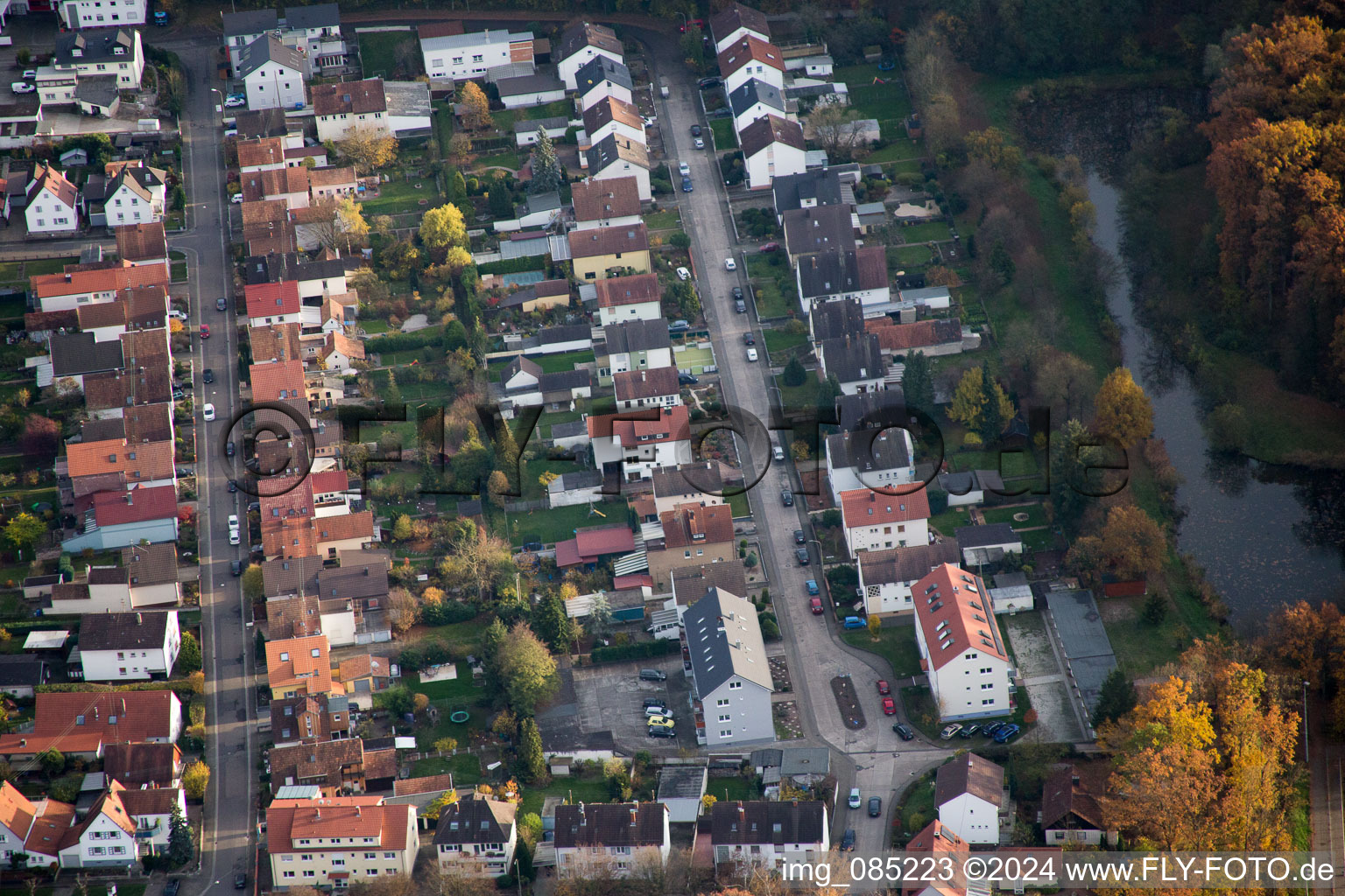 Bird's eye view of Kandel in the state Rhineland-Palatinate, Germany