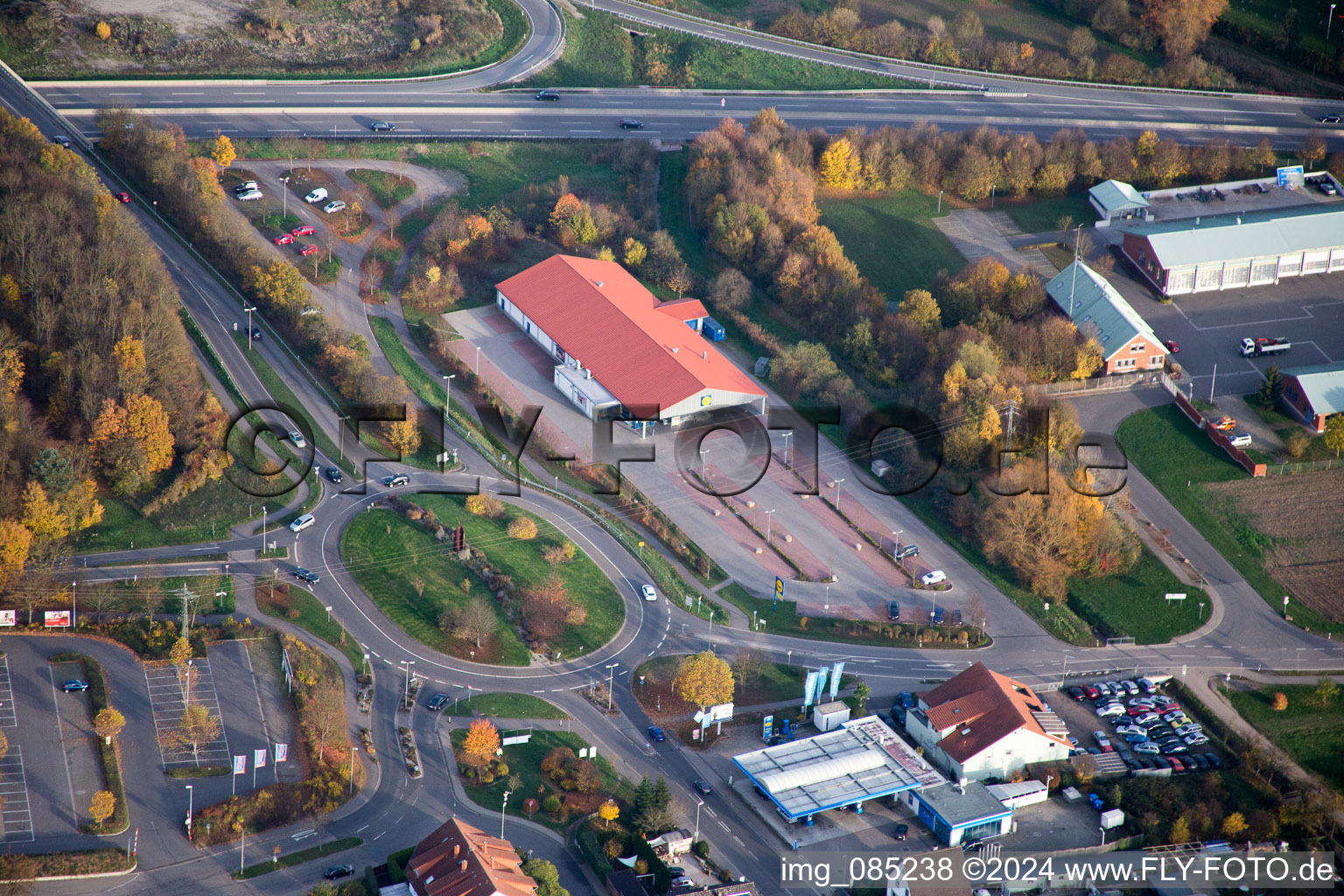 Kandel in the state Rhineland-Palatinate, Germany from above