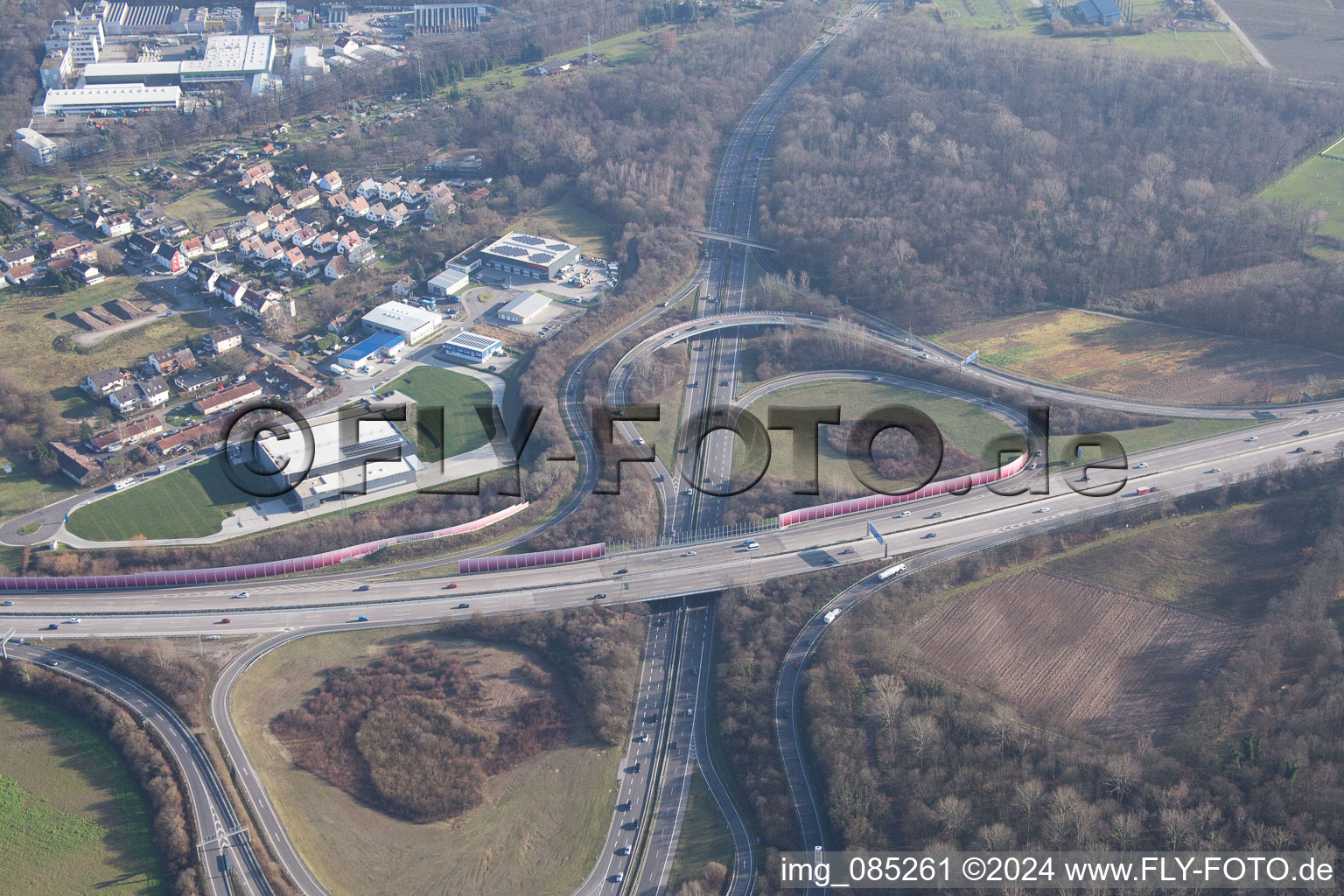 Bird's eye view of District Rintheim in Karlsruhe in the state Baden-Wuerttemberg, Germany