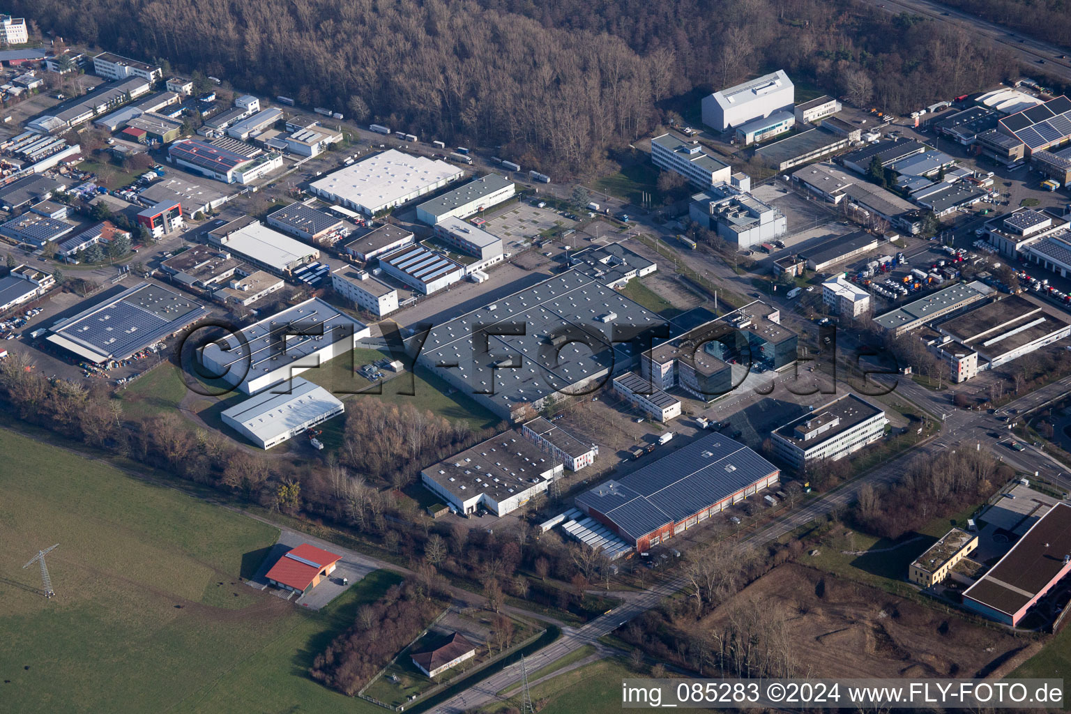 Aerial view of At the Roßweid in the district Grötzingen in Karlsruhe in the state Baden-Wuerttemberg, Germany