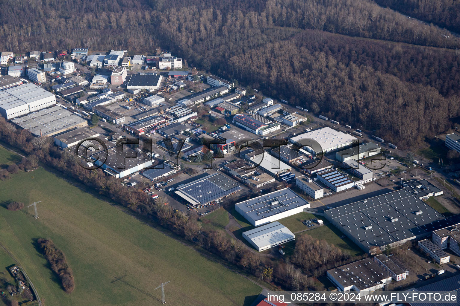 Aerial photograpy of At the Roßweid in the district Grötzingen in Karlsruhe in the state Baden-Wuerttemberg, Germany