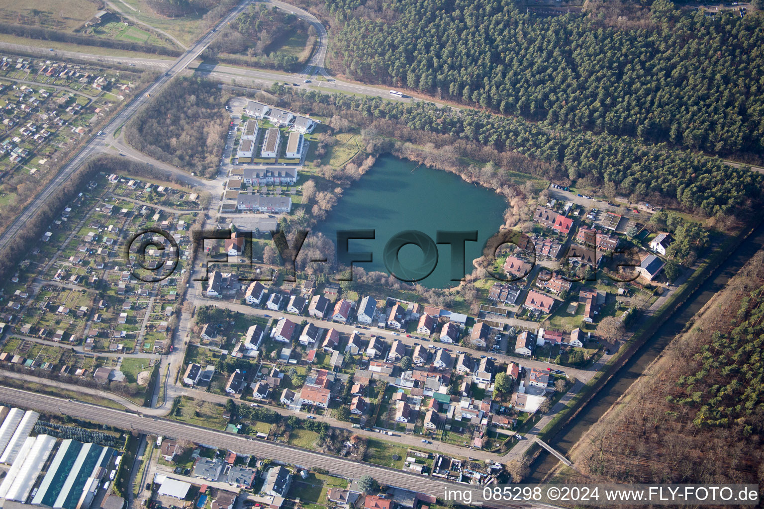 District Hagsfeld in Karlsruhe in the state Baden-Wuerttemberg, Germany out of the air