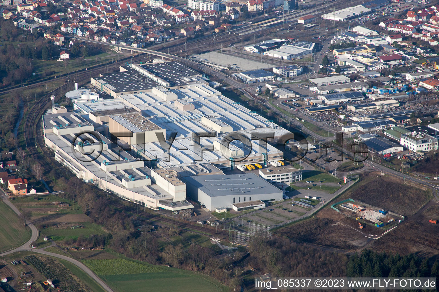 District Graben in Graben-Neudorf in the state Baden-Wuerttemberg, Germany out of the air