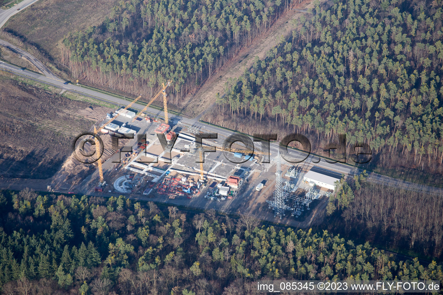 Bird's eye view of District Graben in Graben-Neudorf in the state Baden-Wuerttemberg, Germany