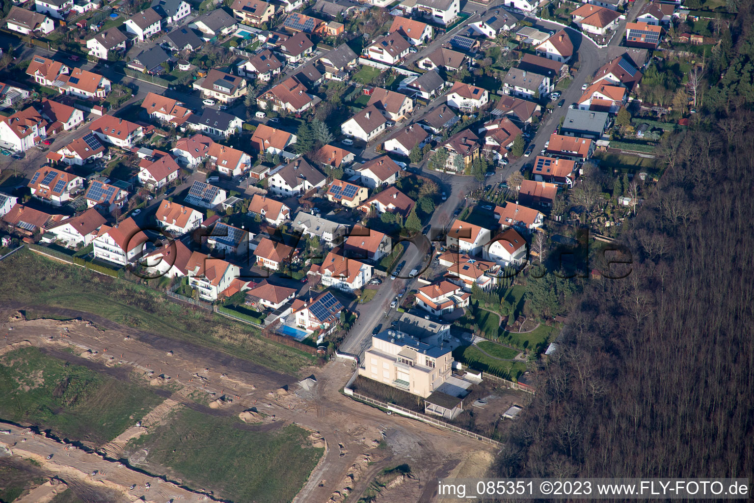 Potsdamer Strasse in the district Neudorf in Graben-Neudorf in the state Baden-Wuerttemberg, Germany