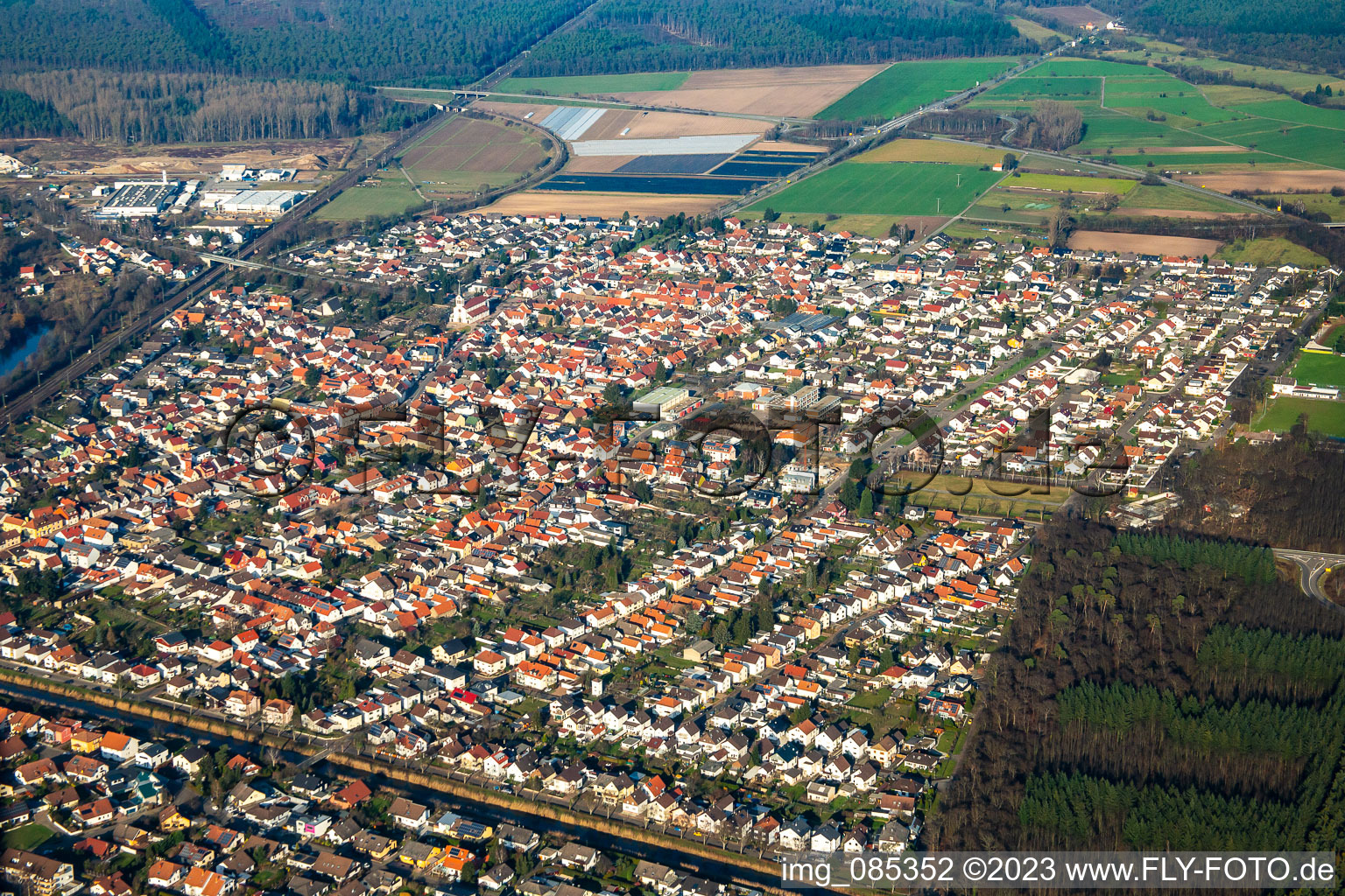 District Neudorf in Graben-Neudorf in the state Baden-Wuerttemberg, Germany