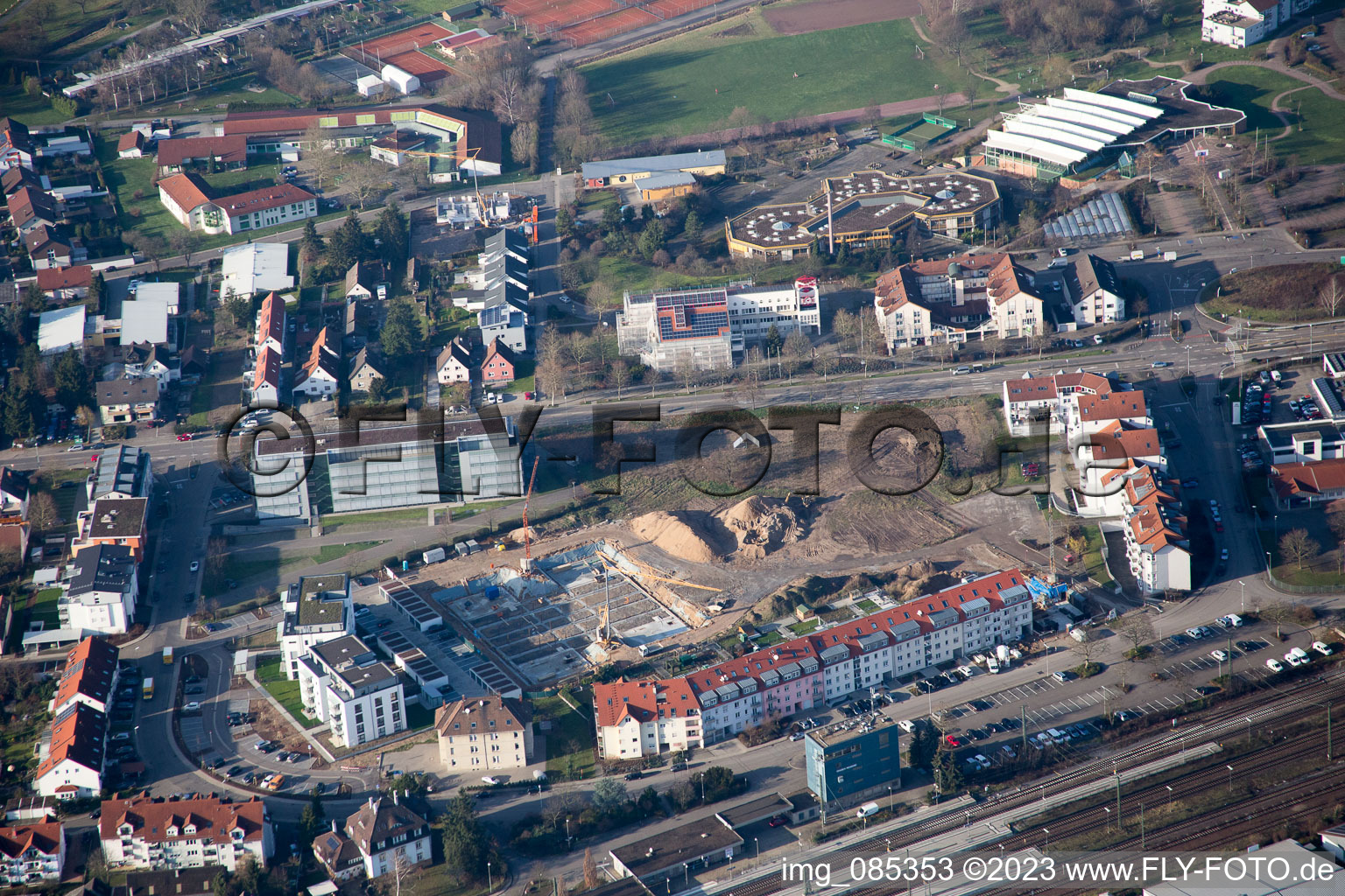 Bahnhofsring construction site in the district Graben in Graben-Neudorf in the state Baden-Wuerttemberg, Germany