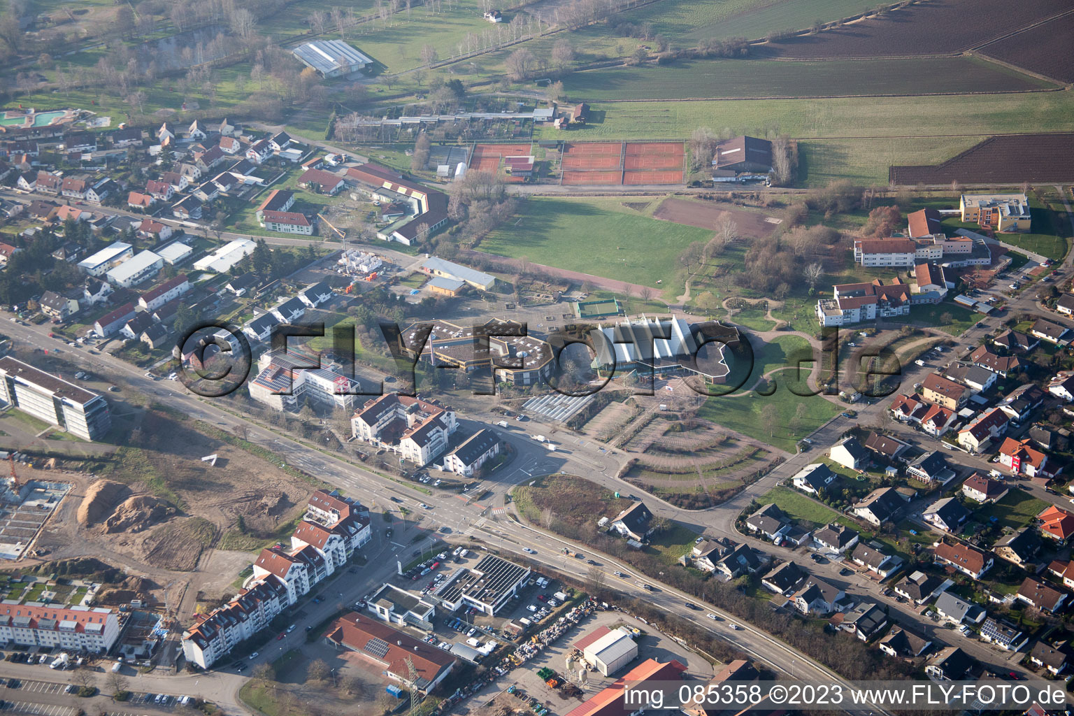 Pestalozzi Hall in the district Graben in Graben-Neudorf in the state Baden-Wuerttemberg, Germany