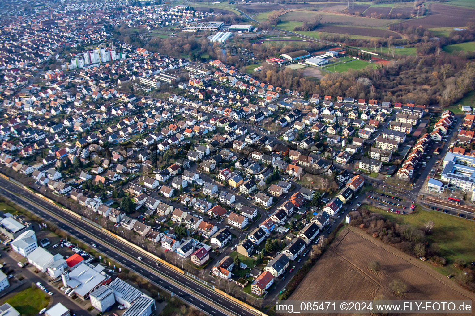 Siegelgrundstr in the district Mörsch in Rheinstetten in the state Baden-Wuerttemberg, Germany