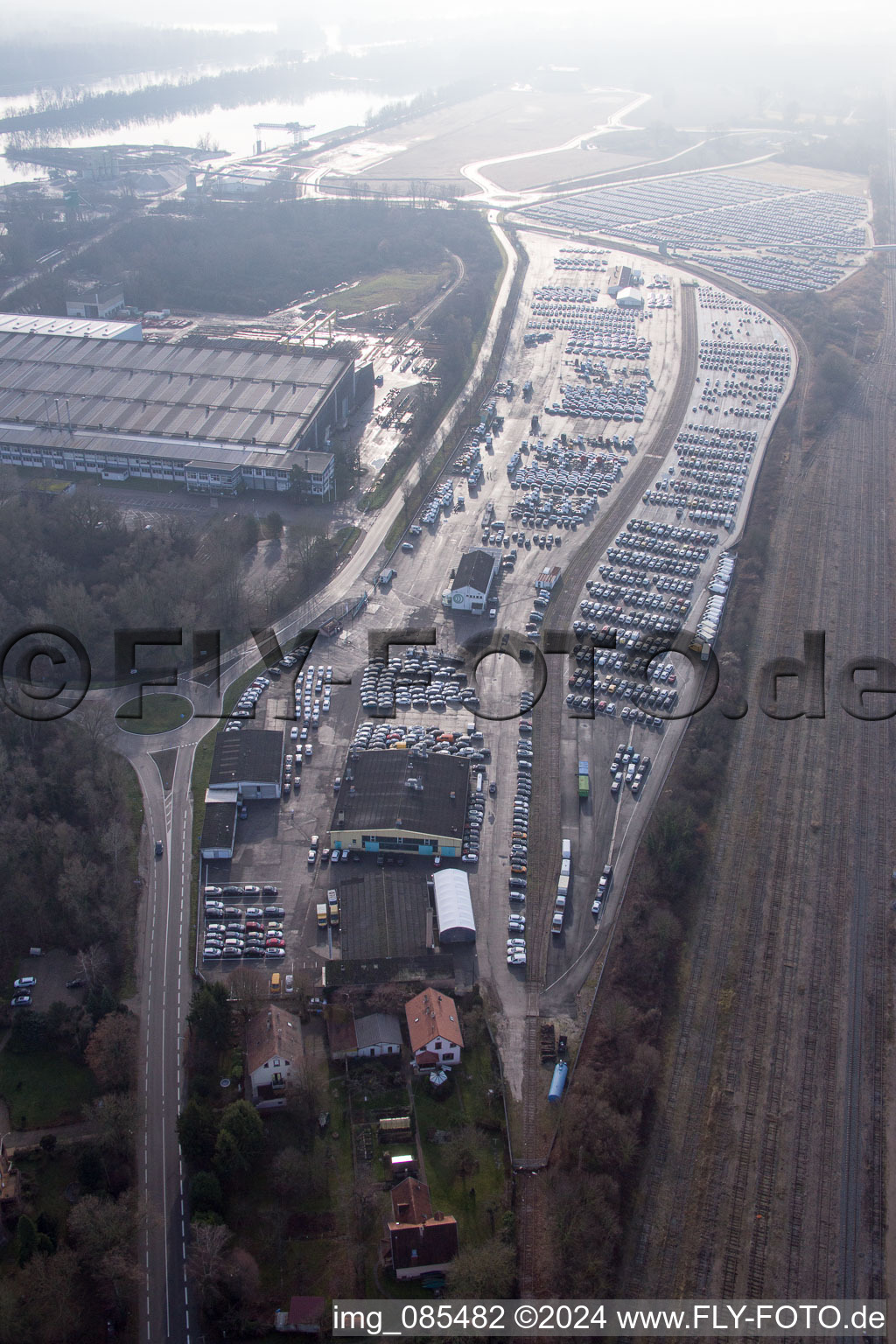 Bird's eye view of Lauterbourg in the state Bas-Rhin, France