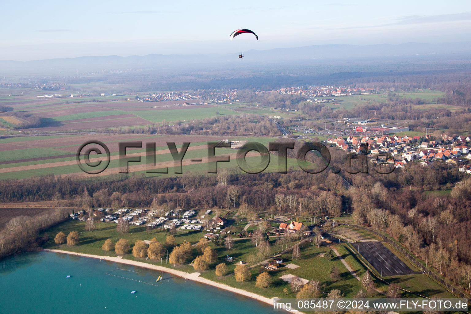 Lauterbourg in the state Bas-Rhin, France from the drone perspective