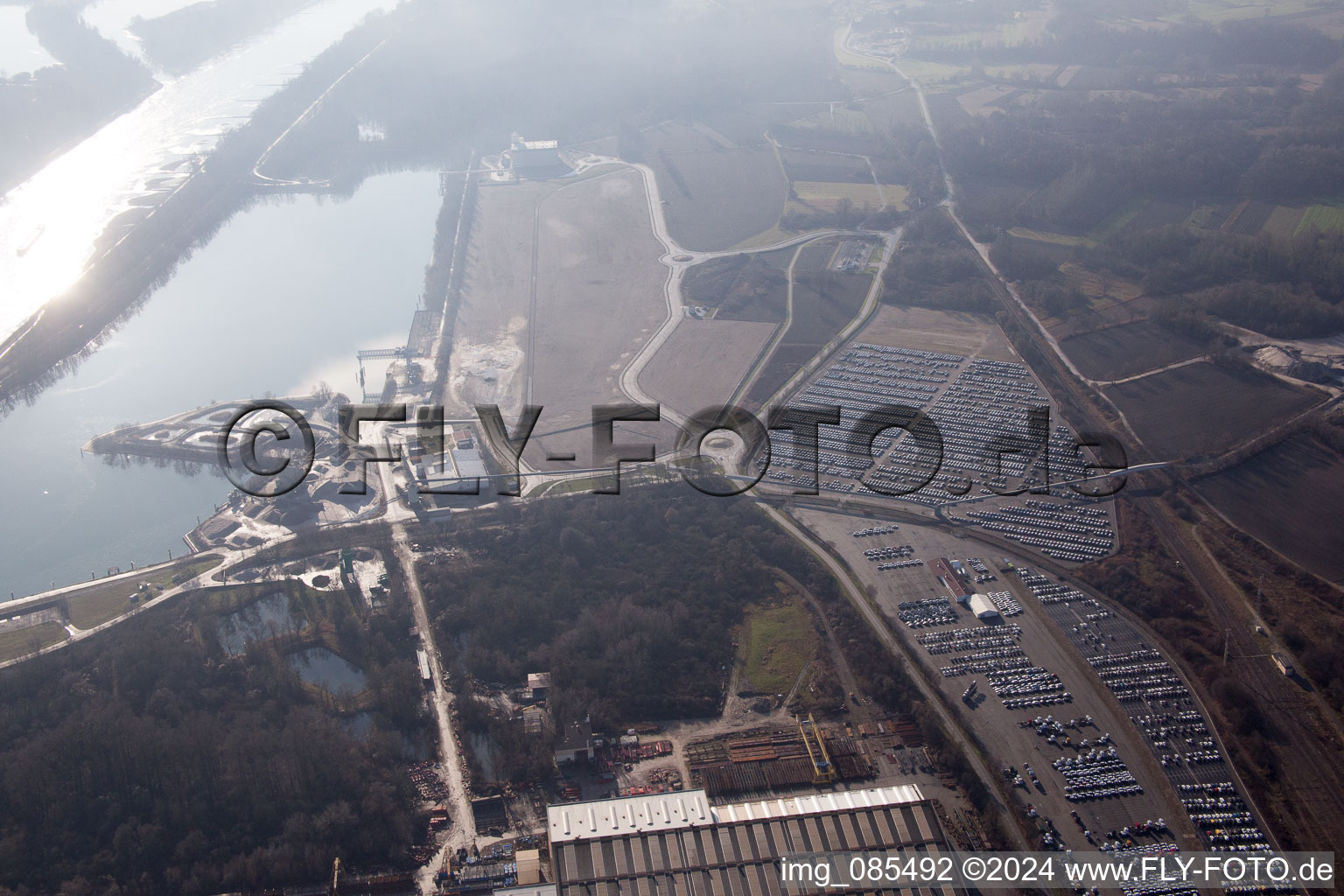 Oblique view of Lauterbourg in the state Bas-Rhin, France