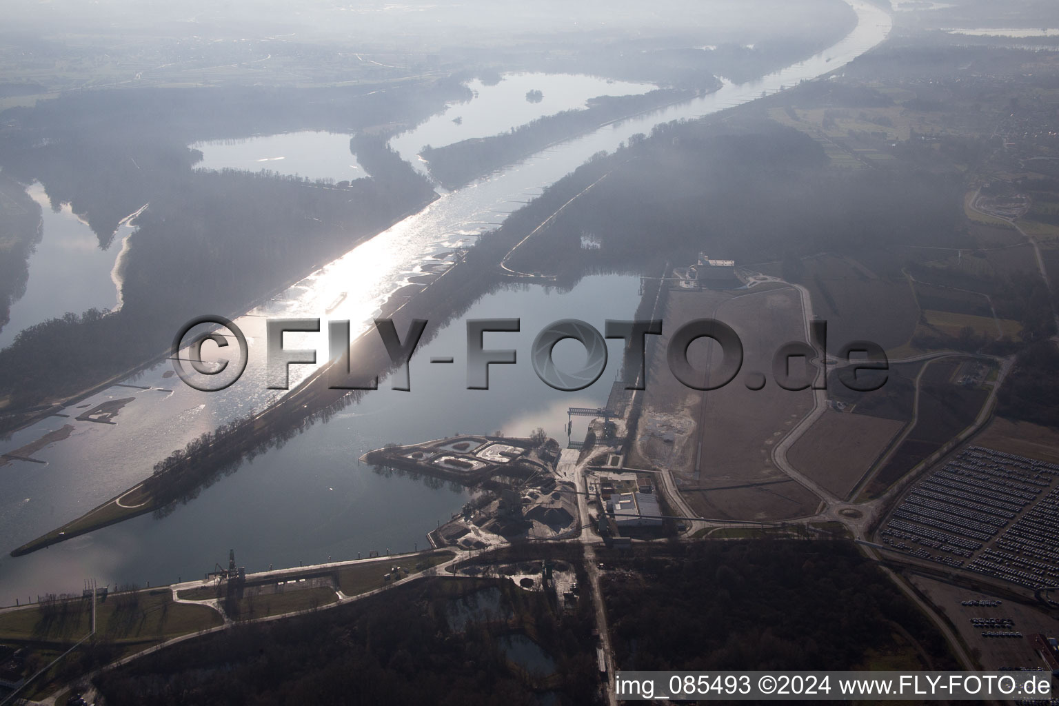 Lauterbourg in the state Bas-Rhin, France from above