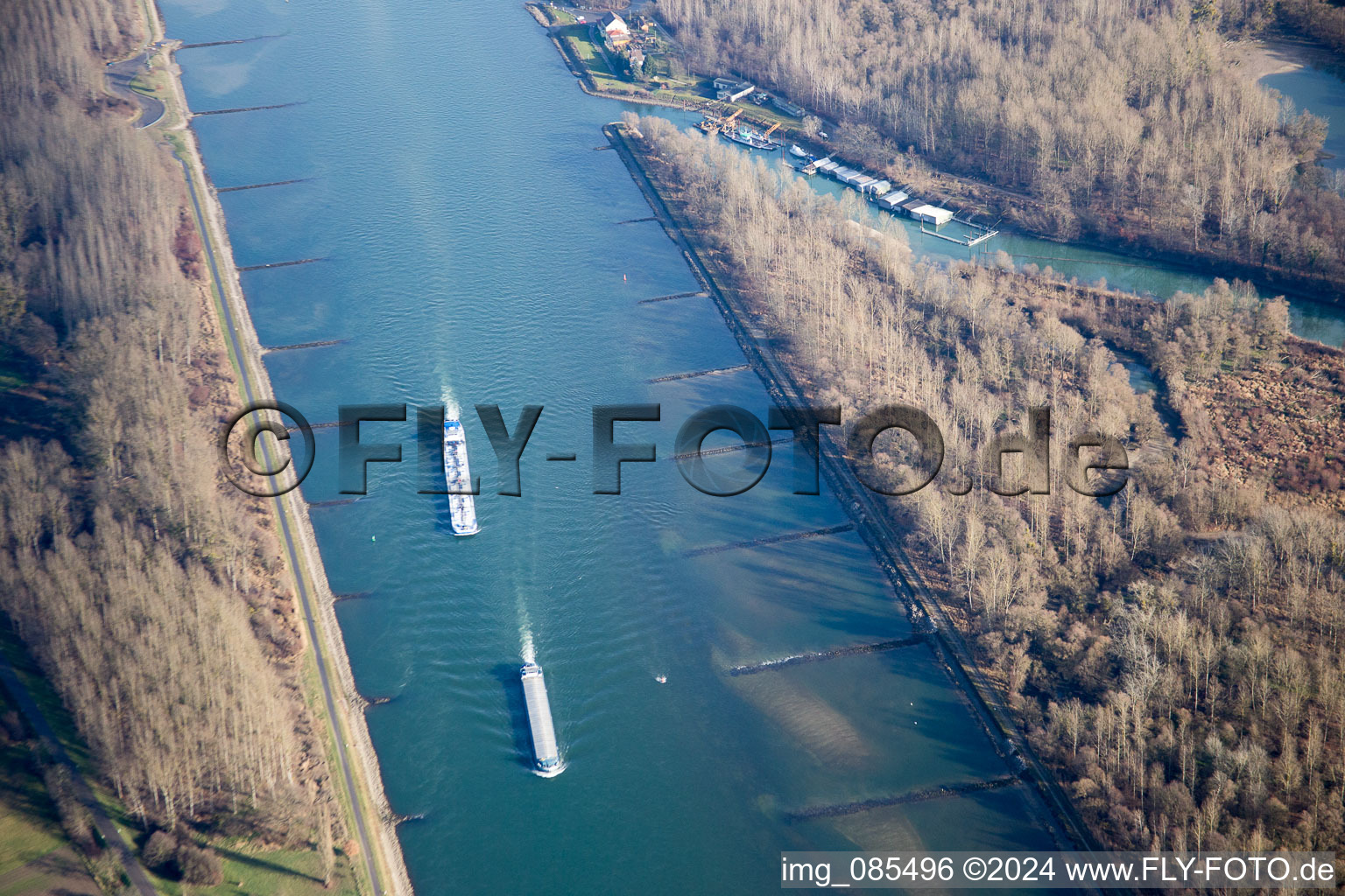 Aerial photograpy of Au am Rhein in the state Baden-Wuerttemberg, Germany