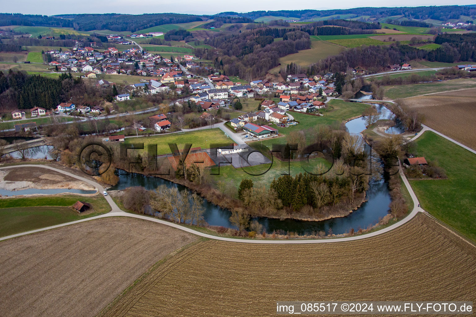 Aerial photograpy of District Brombach in Bad Birnbach in the state Bavaria, Germany