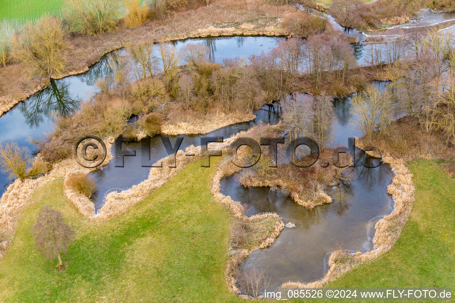 Winterly A?river Rott valley course in Bad Birnbach in the state Bavaria