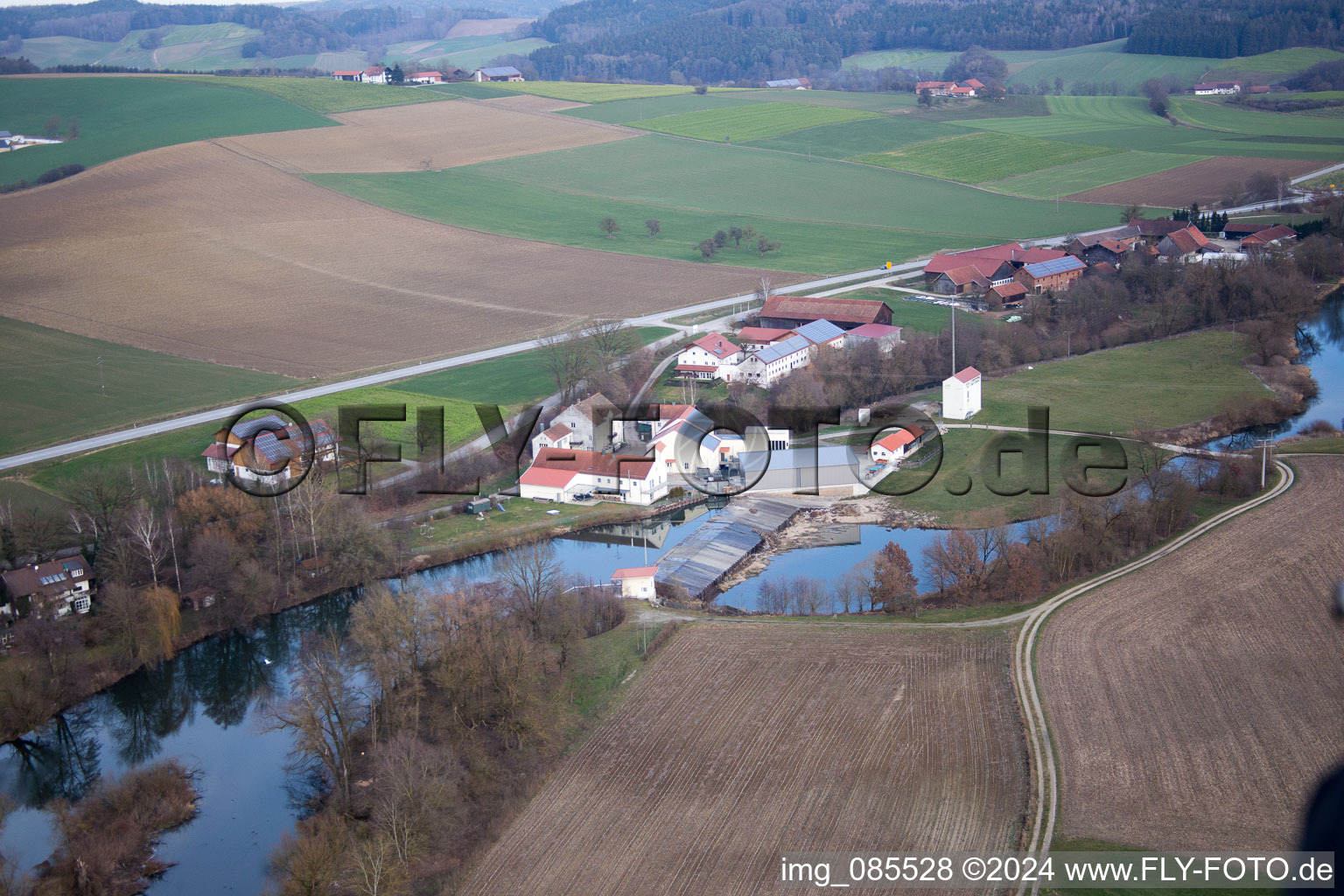 Aerial photograpy of Nindorf in the state Bavaria, Germany