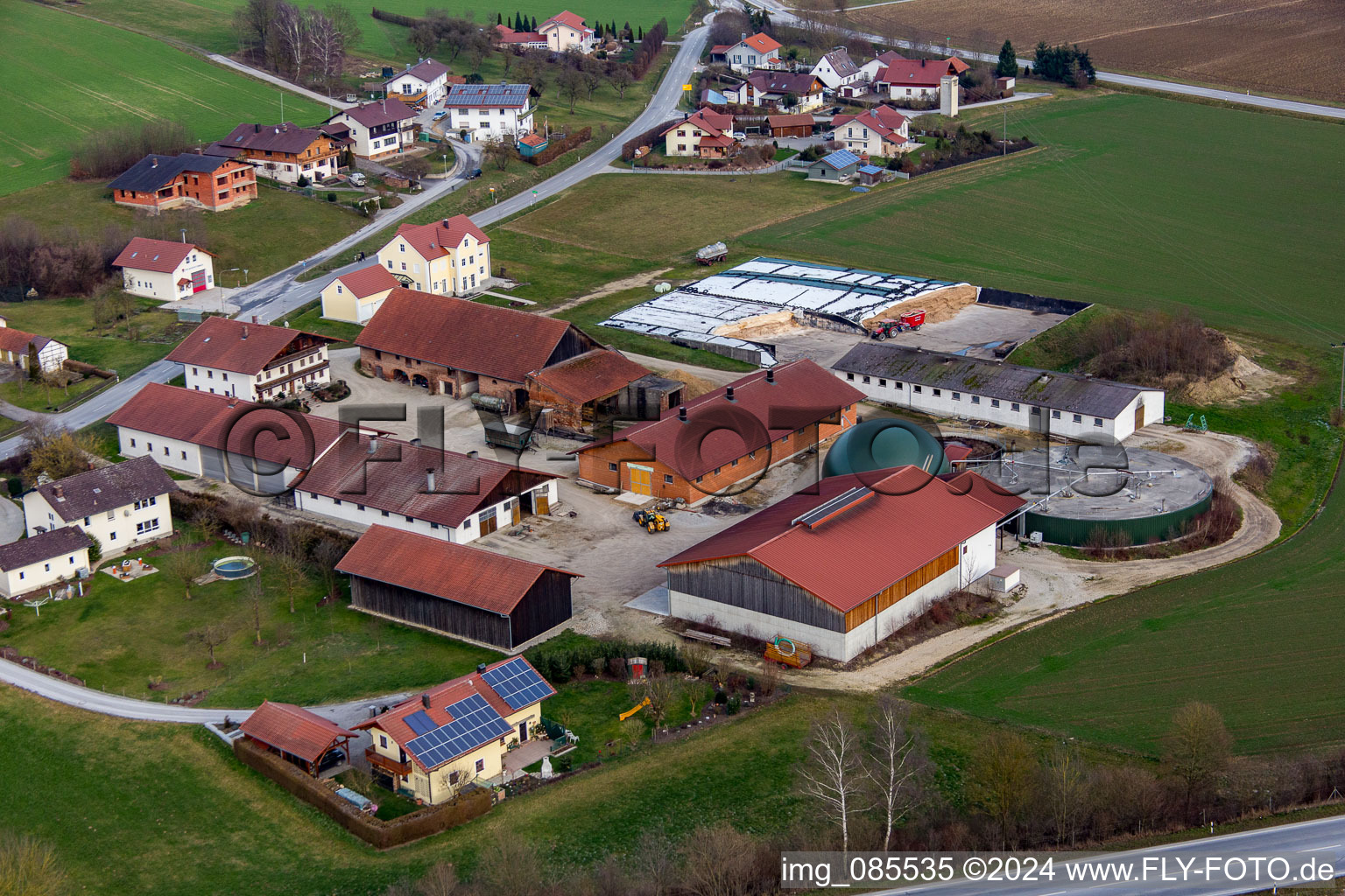 Aerial view of District Untertattenbach in Bad Birnbach in the state Bavaria, Germany