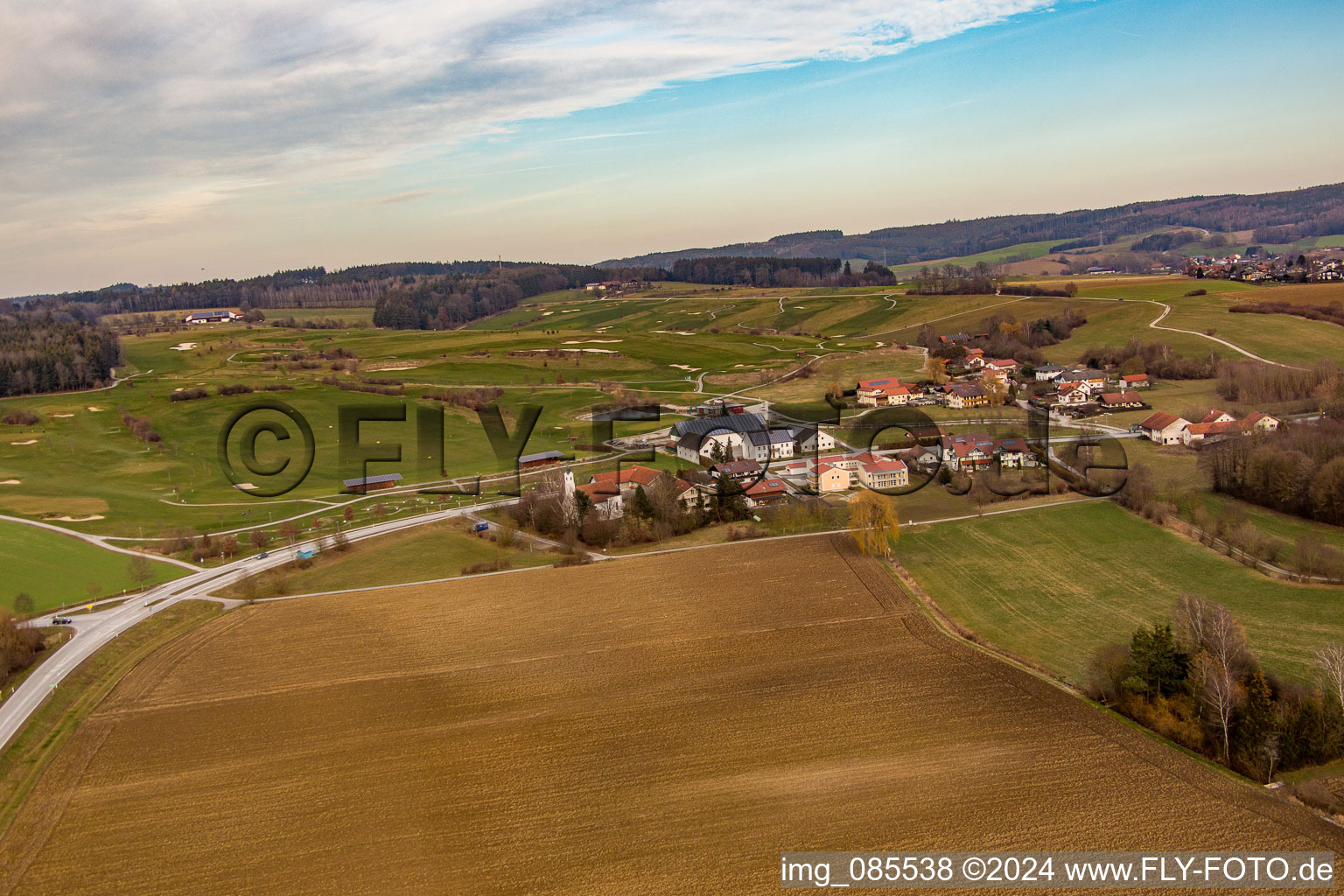 Aerial photograpy of District Aunham in Bad Birnbach in the state Bavaria, Germany