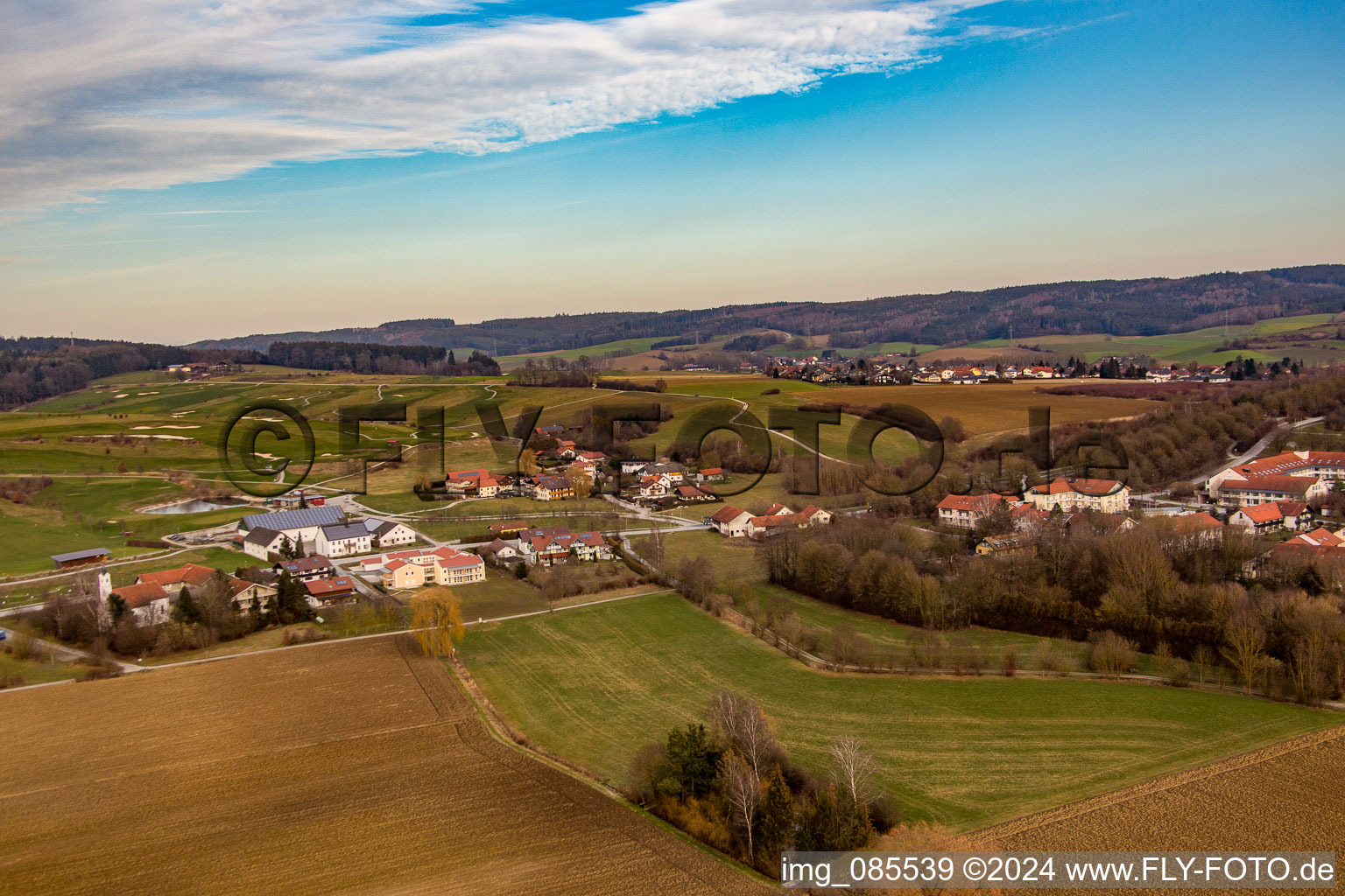 Oblique view of District Aunham in Bad Birnbach in the state Bavaria, Germany