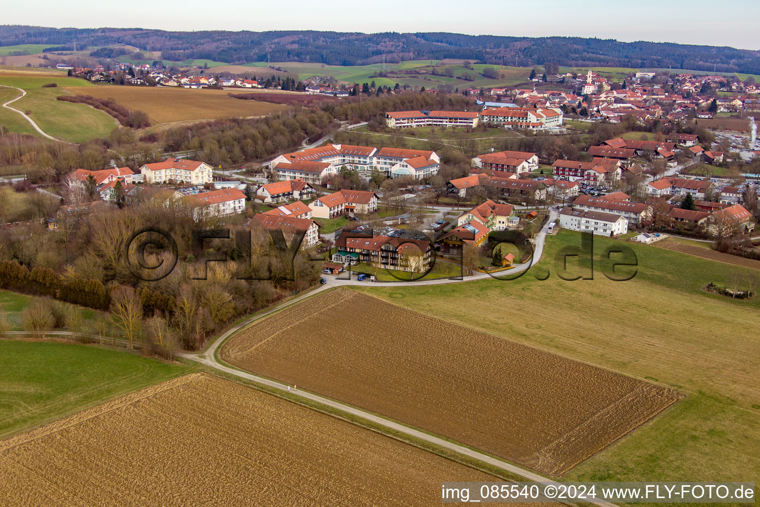 District Aunham in Bad Birnbach in the state Bavaria, Germany from above