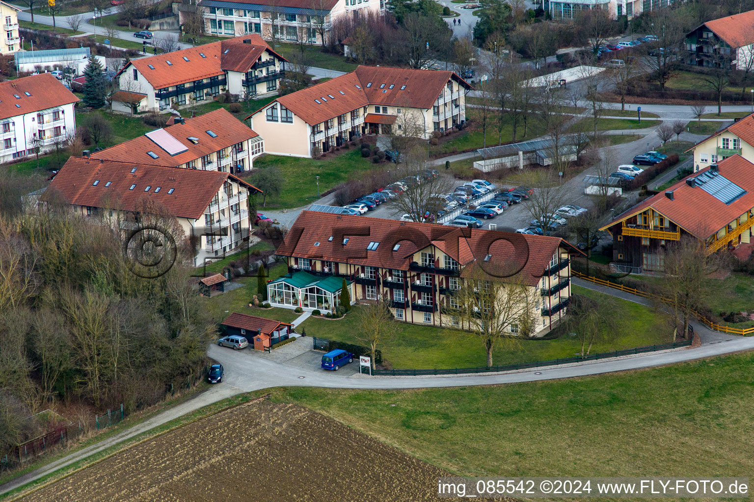 District Aunham in Bad Birnbach in the state Bavaria, Germany seen from above