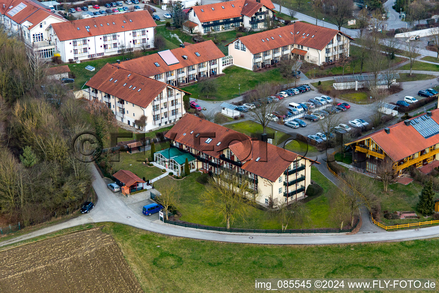 Bird's eye view of District Aunham in Bad Birnbach in the state Bavaria, Germany