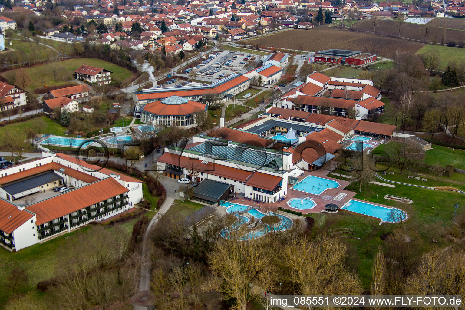 Spa and swimming pools at the swimming pool of the leisure facility Rottal Terme in Bad Birnbach in the state Bavaria