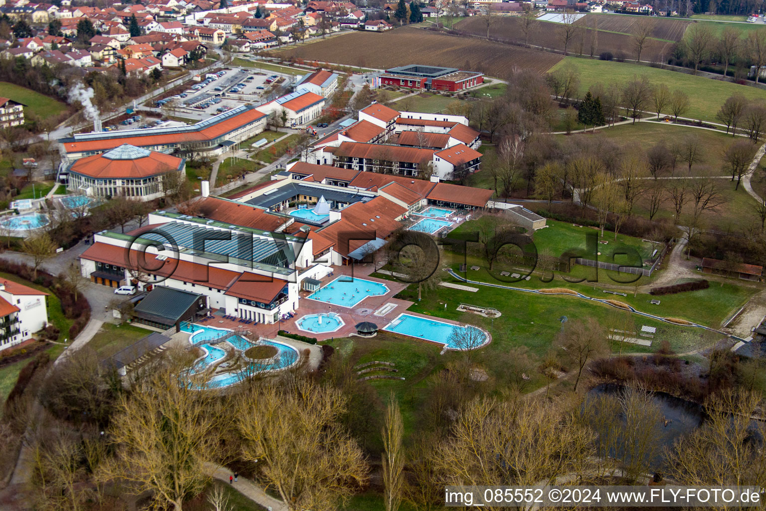 Drone recording of District Aunham in Bad Birnbach in the state Bavaria, Germany