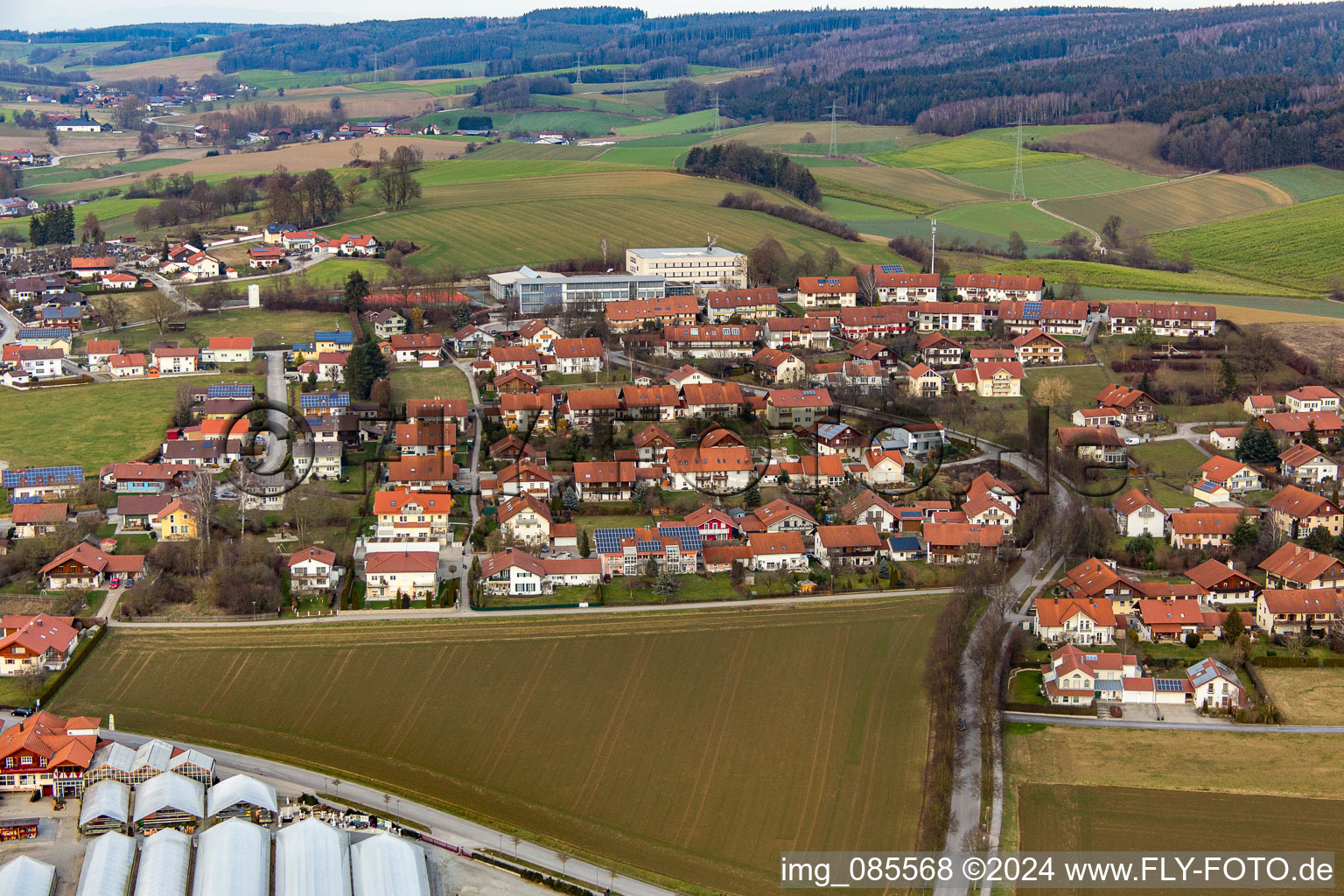 Bad Birnbach in the state Bavaria, Germany from above