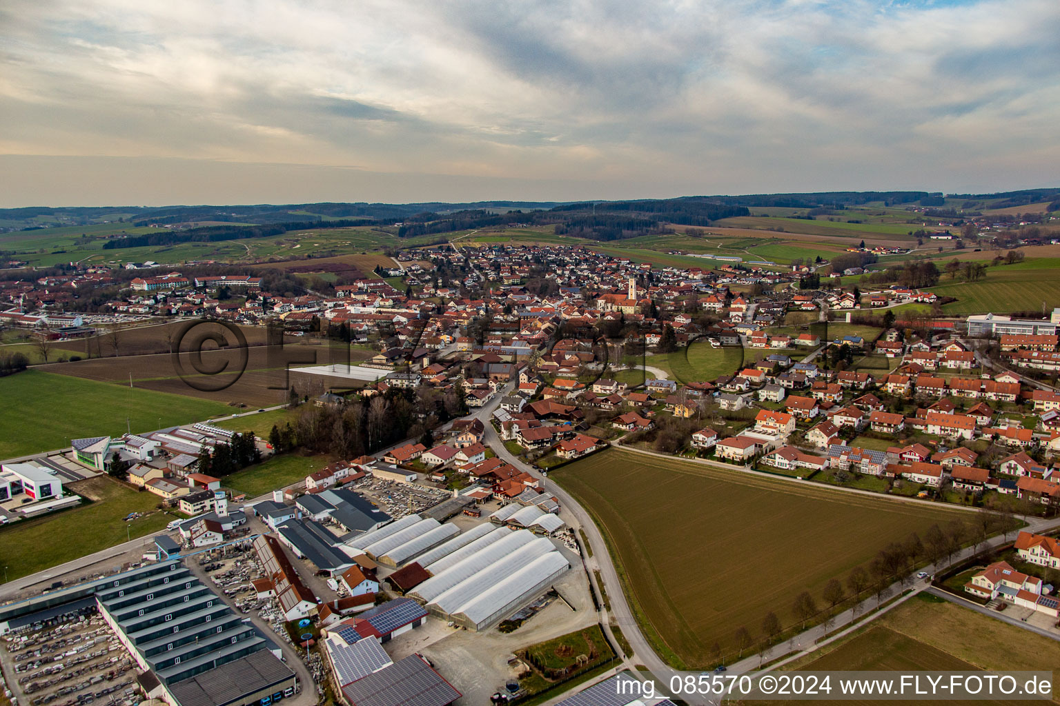 Bad Birnbach in the state Bavaria, Germany seen from above