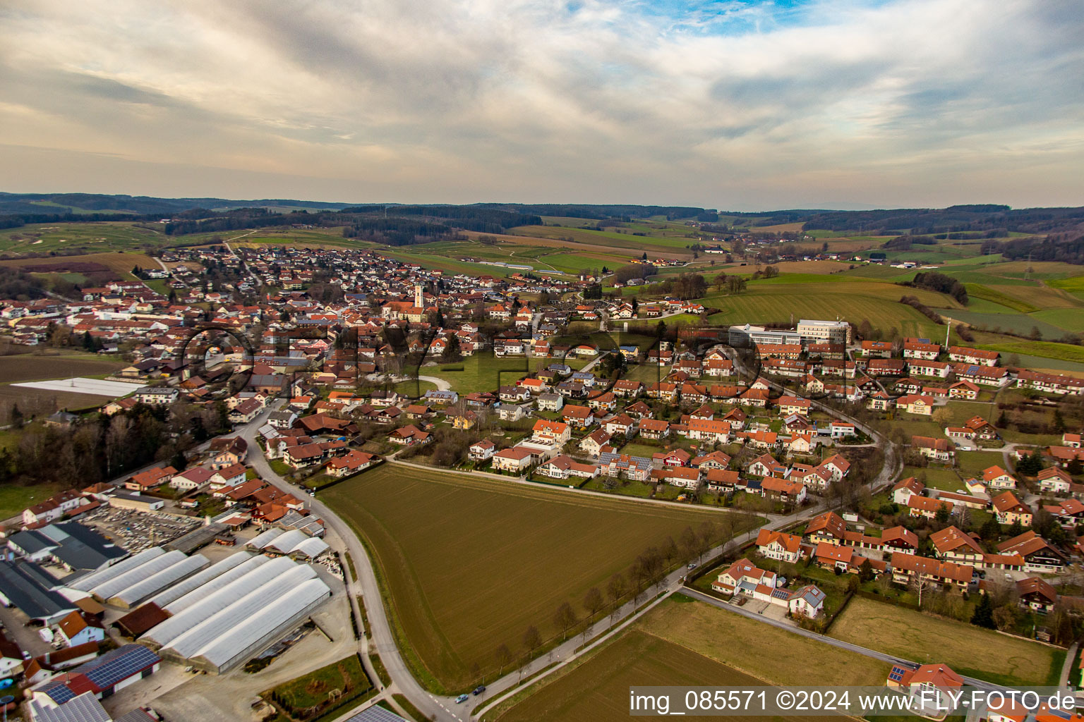 Bad Birnbach in the state Bavaria, Germany from the plane