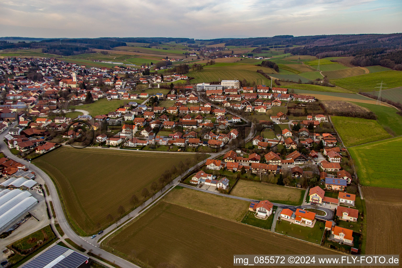 Bird's eye view of Bad Birnbach in the state Bavaria, Germany