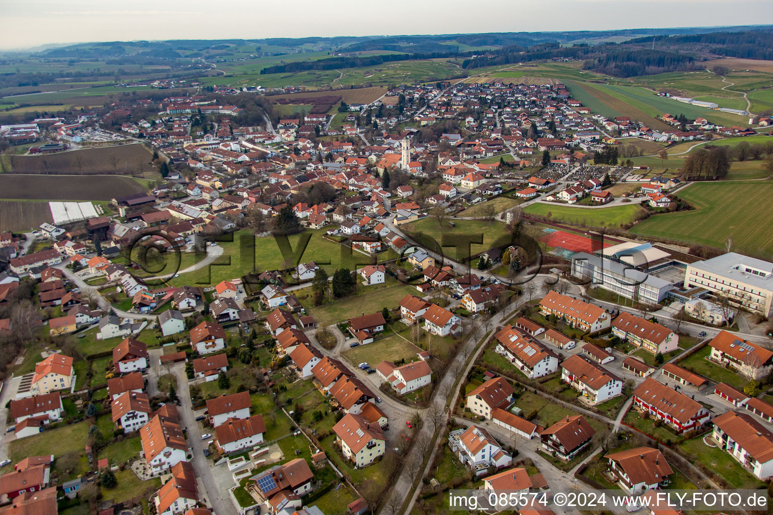 Bad Birnbach in the state Bavaria, Germany viewn from the air