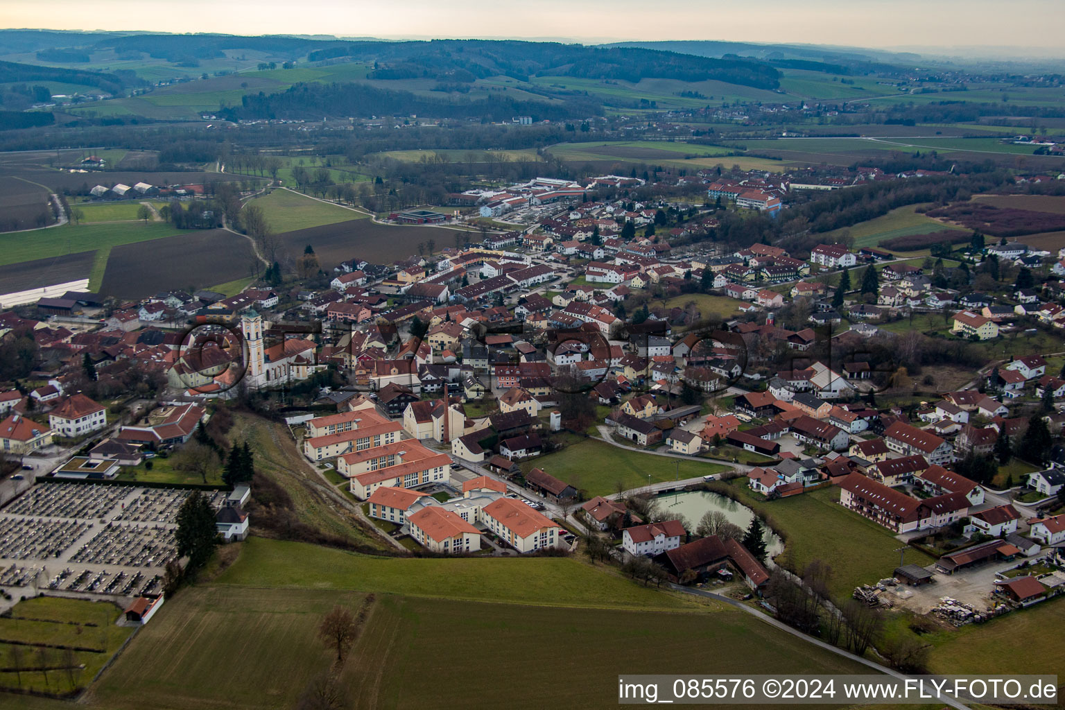 Drone image of Bad Birnbach in the state Bavaria, Germany