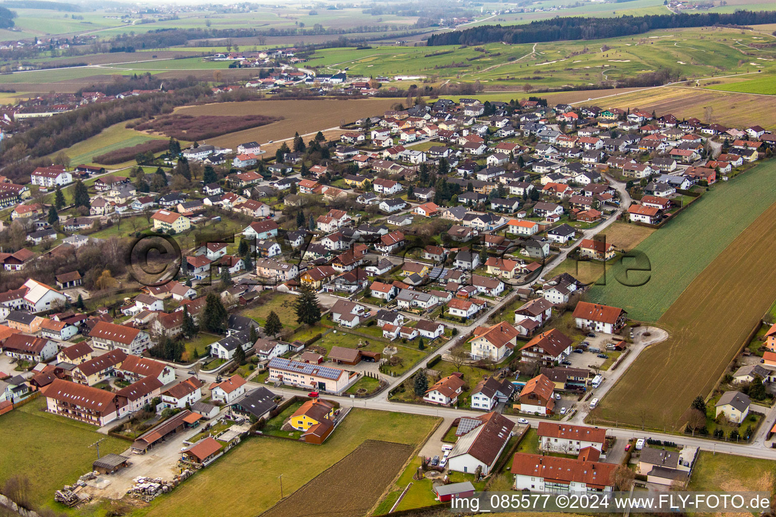 Bad Birnbach in the state Bavaria, Germany from the drone perspective