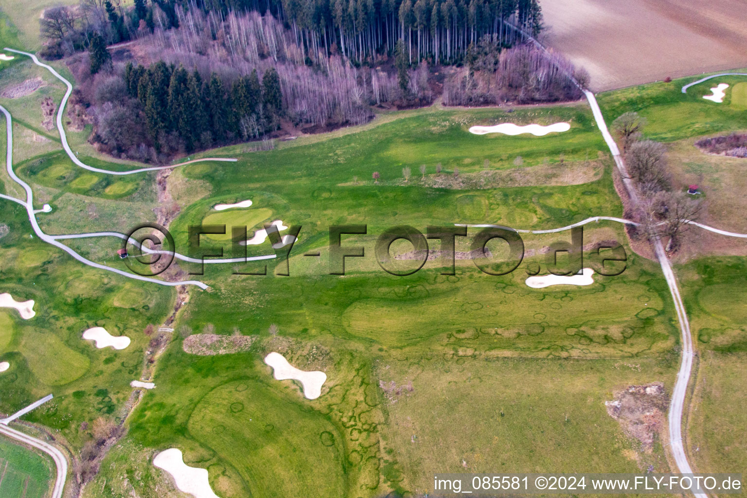 Aerial view of Golf course of the Bella Vista Golf Club in Bad Birnbach in the state Bavaria, Germany