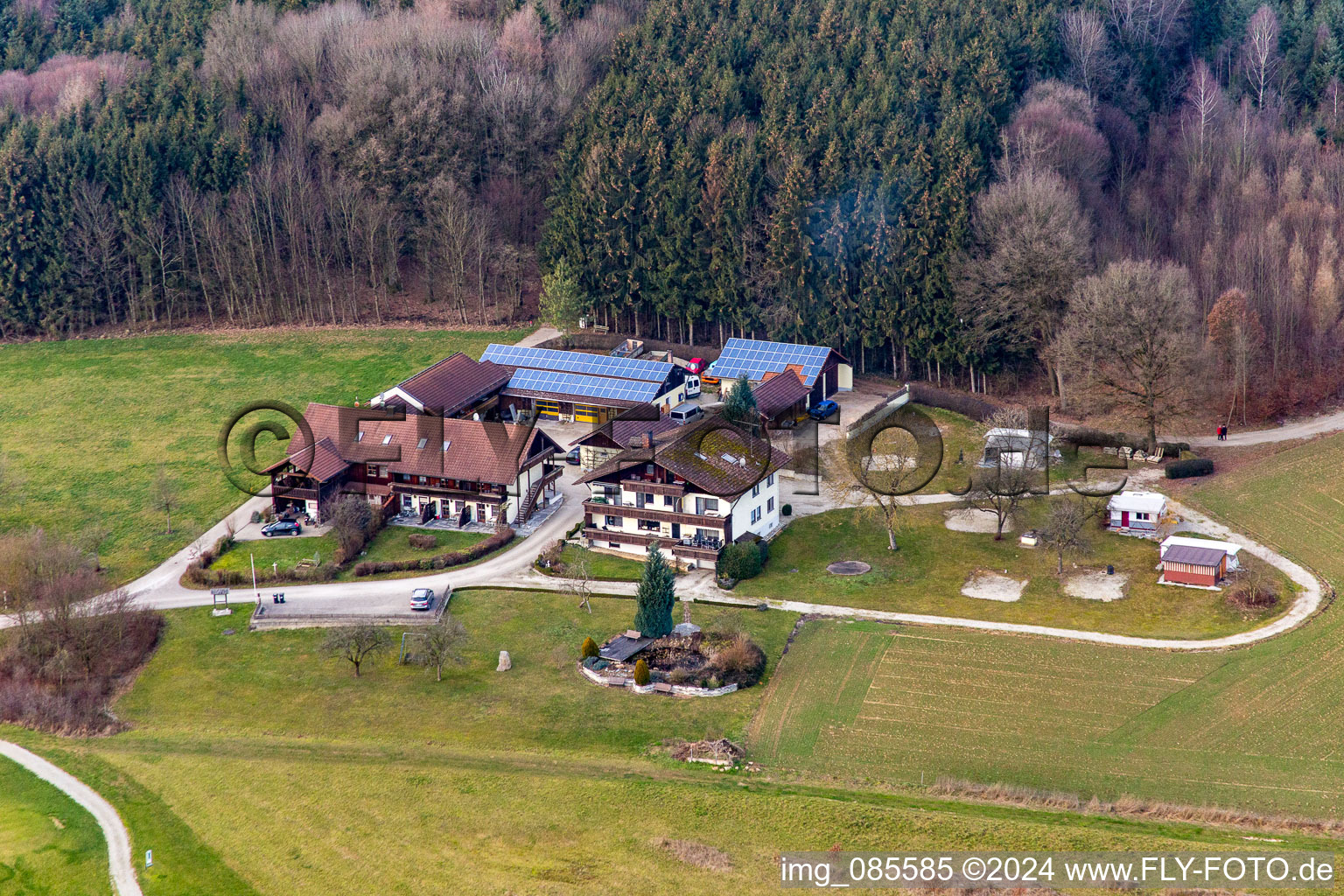 Oblique view of Bad Birnbach in the state Bavaria, Germany