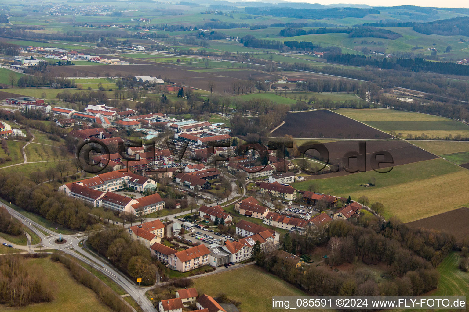 Aerial photograpy of District Aunham in Bad Birnbach in the state Bavaria, Germany