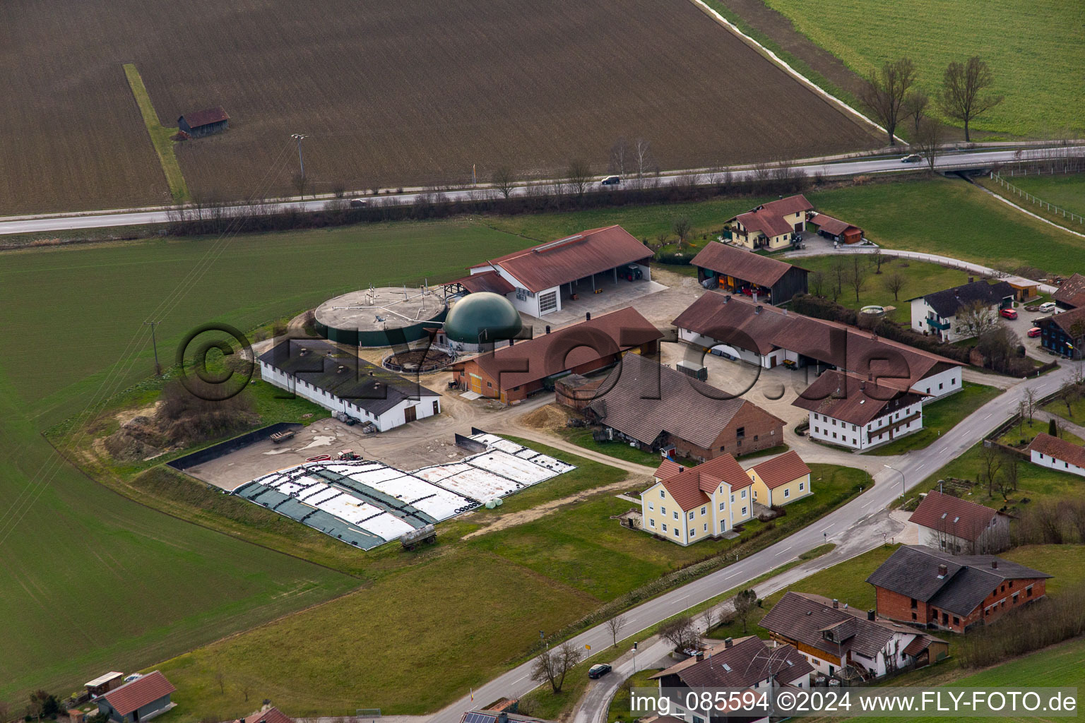 Oblique view of District Untertattenbach in Bad Birnbach in the state Bavaria, Germany