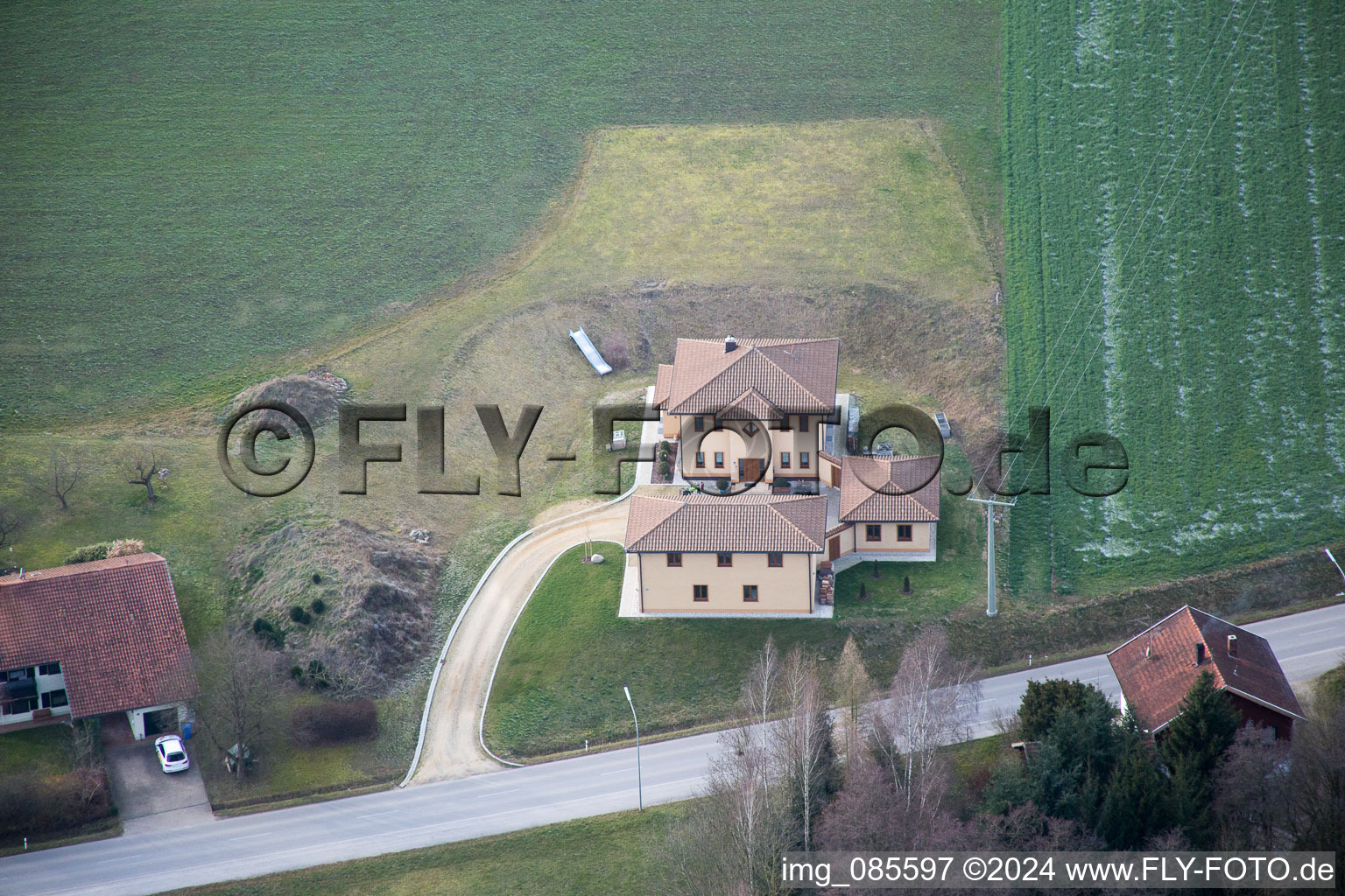 Aerial photograpy of Mühlham in the state Bavaria, Germany