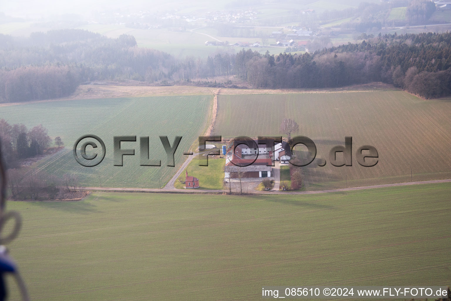 Aerial view of Brandstatt in the state Bavaria, Germany