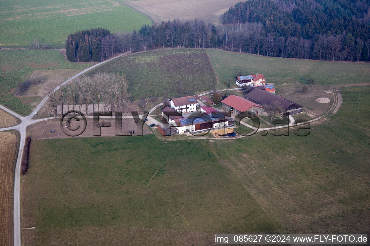 Aerial view of Gartlberg in Pfarrkirchen in the state Bavaria, Germany